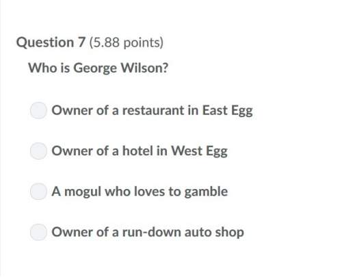 This is from the great correct answer only !  who is george wilson?  a. own
