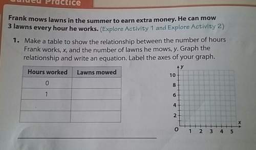 Frank mows lawns in the summer to earn extra money. he can mow 3 lawns every he works . ** view pict