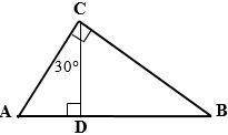 Given: δавс, m∠acb = 90° cd ⊥ ab, m∠acd = 30°  ad= 6 cm. find: bd