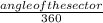 \frac{angle of the sector}{360}