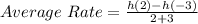 Average\ Rate = \frac{h(2) - h(-3)}{2+3}
