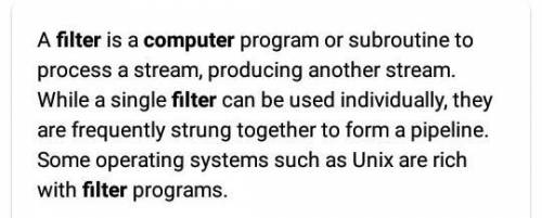 What is filter in computer