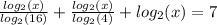 \frac{log_2(x)}{log_2(16)} + \frac{log_2(x)}{log_2(4)} + log_2(x) = 7