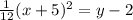 \frac{1}{12}(x+5)^2=y-2