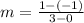 m=\frac{1-\left(-1\right)}{3-0}