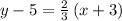 y-5=\frac{2}{3}\left(x+3\right)