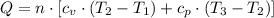 Q = n\cdot [c_{v}\cdot (T_{2}-T_{1})+c_{p}\cdot (T_{3}-T_{2})]