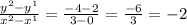 \frac{y^{2}-y^{1}  }{x^{2}-x^{1}  } =\frac{-4-2}{3-0}=\frac{-6}{3}=-2  \\