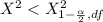 X^2 <  X^2 _{ 1 - \frac{\alpha }{2}  ,  df }
