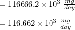 = 116666.2 \times 10^3 \ \frac{mg}{day}\\\\= 116.662 \times 10^3 \ \frac{mg}{day}