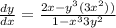 \frac{dy}{dx} = \frac{2x- y^3(3x^2))     }{ 1- x^3 3y^2}