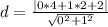 d = \frac{|0 * 4 + 1 * 2 + 2|}{\sqrt{0^2 + 1^2}}