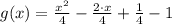 g(x) = \frac{x^{2}}{4}-\frac{2\cdot x}{4} + \frac{1}{4}-1
