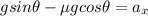 gsin\theta - \mu g cos\theta = a_x\\