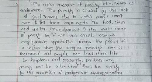 Employment is the basic strategy for poverty alleviation justify the statement