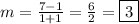 m=\frac{7-1}{1+1}=\frac{6}{2}=\boxed{3}