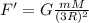 F'=G\frac{mM}{(3R)^{2}}