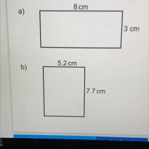 Calculate the areas of these rectangles
