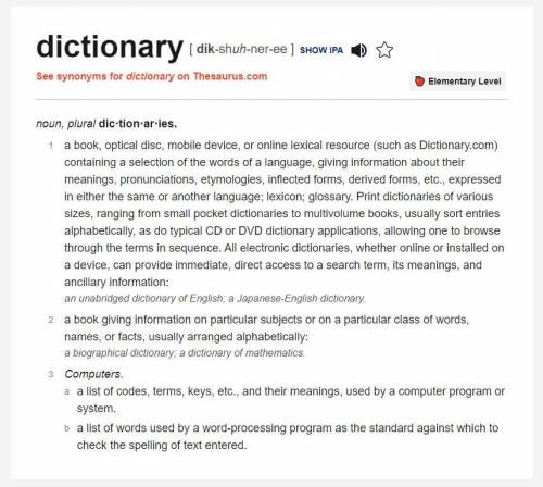 Do they have the word dictionary in the dictionary?