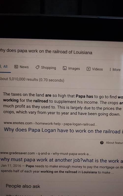 Why does Papa work on the railroad in Louisiana?