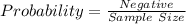 Probability = \frac{Negative}{Sample\ Size}