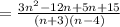 = \frac{3n^2-12n+5n+15}{(n+3)(n-4)}