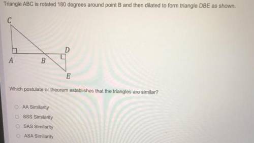 Question 11 of 11 -

Geo S5-6_FSQ_OL_FY21
Question: 1
Triangle ABC is rotated 180 degrees around poi