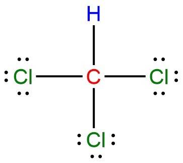 Below is the lewis structure of the chloroform molecule. count the number of bonding pairs and the n