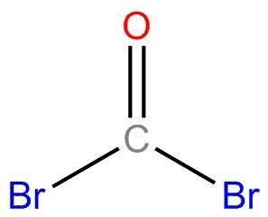 Acertain compound is made up of one carbon (c) atom, two bromine (br) atoms, and one oxygen (o) atom