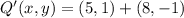 Q'(x,y) = (5,1) + (8, -1)