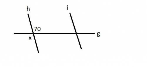 Two parallel lines are crossed by a transversal. Vertical and parallel lines h and i are cut by tran