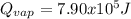 Q_{vap}=7.90x10^5J