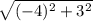 \sqrt{(-4)^{2} + 3^{2}}