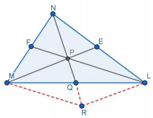 Point P is the centroid of LMN. Find PN