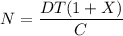 $N=\frac{DT(1+X)}{C}$
