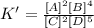 K'=\frac{[A]^2[B]^4}{[C]^2[D]^5}