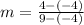m = \frac{4 -(-4) }{9-(-4) }