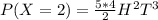 P(X=2) = \frac{5*4}{2} H^2T^3