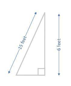 The distance from the top of the cone to the edge is 15 feet. The height of the cone is 6 feet. What