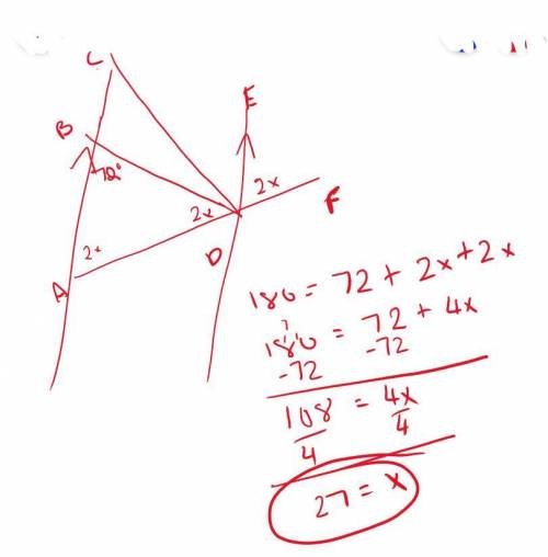 Please help me find the value of x!
