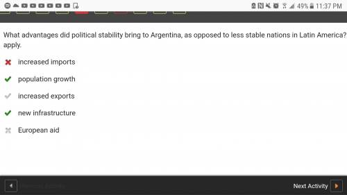 What advantages did political stability bring to argentina, as opposed to less stable nations in lat