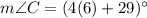 m\angle C=(4(6)+29)^\circ
