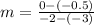 m=\frac{0-\left(-0.5\right)}{-2-\left(-3\right)}