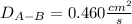 D_{A-B} =0.460\frac{cm^2}{s}