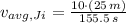 v_{avg,Ji} = \frac{10\cdot (25\,m)}{155.5\,s}