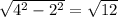\sqrt{4^2-2^2} =\sqrt{12}