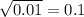 \sqrt{0.01}=0.1