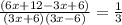 \frac{(6x+12-3x+6)}{(3x+6)(3x-6)} = \frac{1}{3}