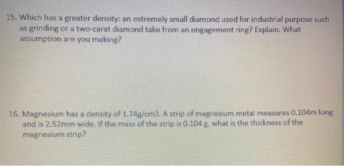 Which has a greater density: an extremely small diamond used for industrial purpose such as grinding