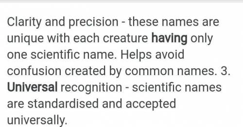 What are the advantages for having a universal naming system for organisms